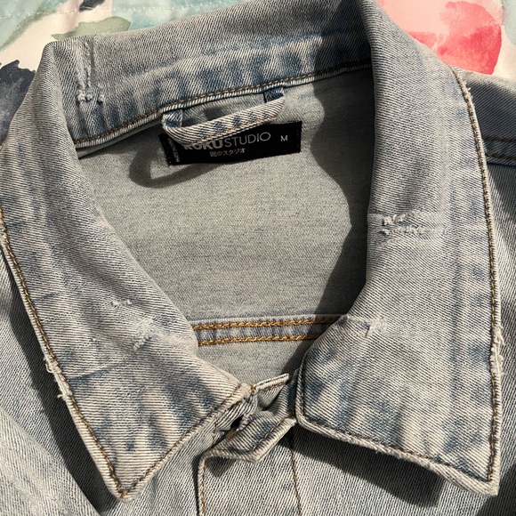 Roku Studio "Pink Camo Tear Drip" Jean Jacket - Picture 9 of 16